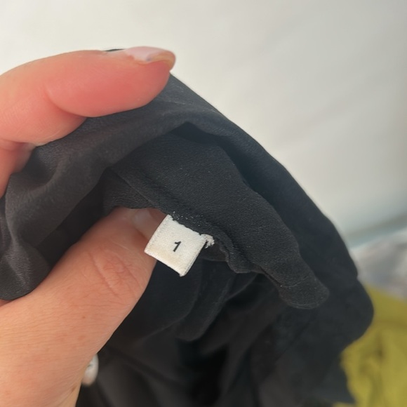 Sandro silk viscose Black Ruffled Sleeveless Dress buttons size 1 or small - Picture 13 of 13